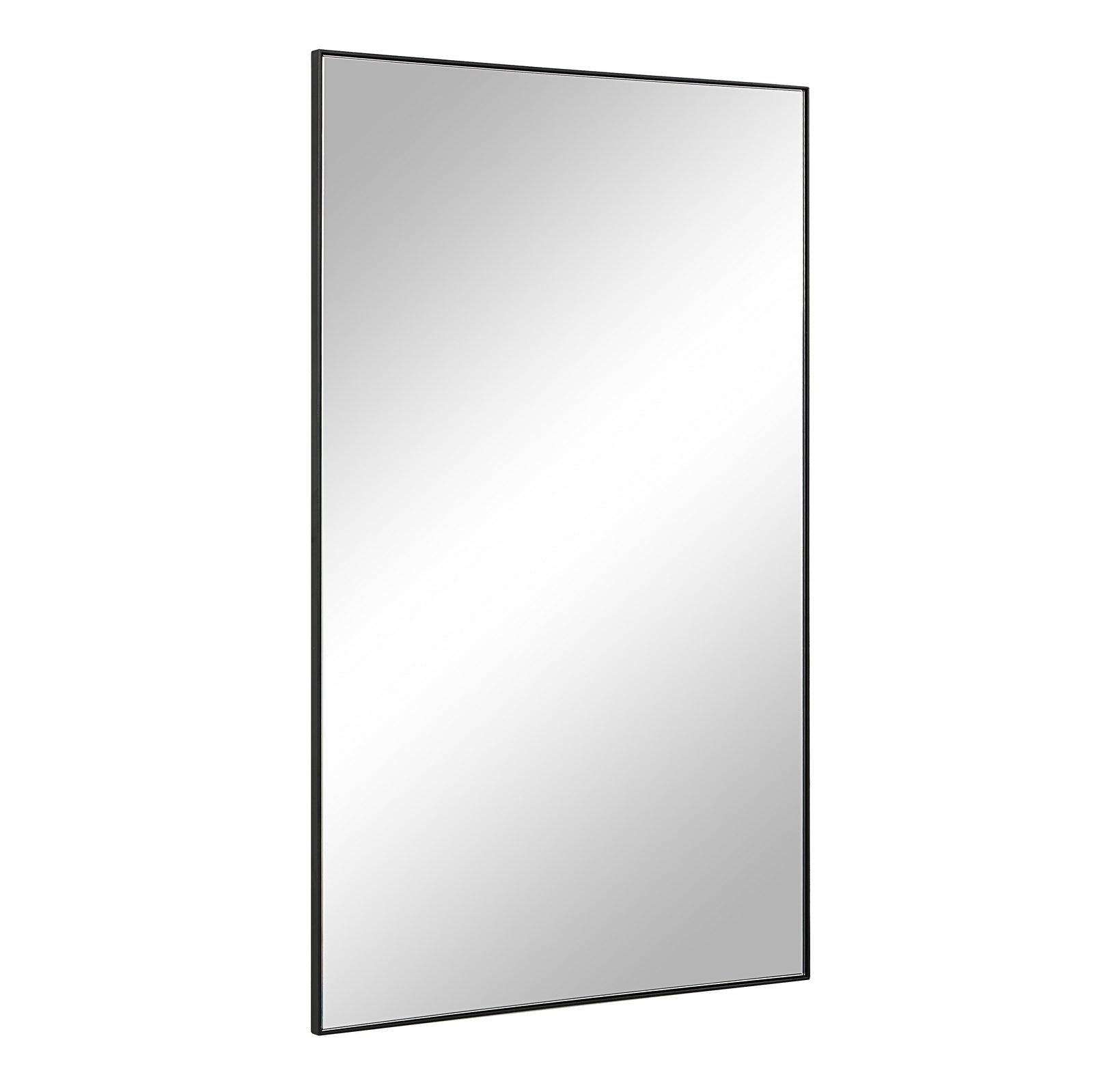 Loutro mirror by Renwil, rectangular shape with a sleek black frame, front view.