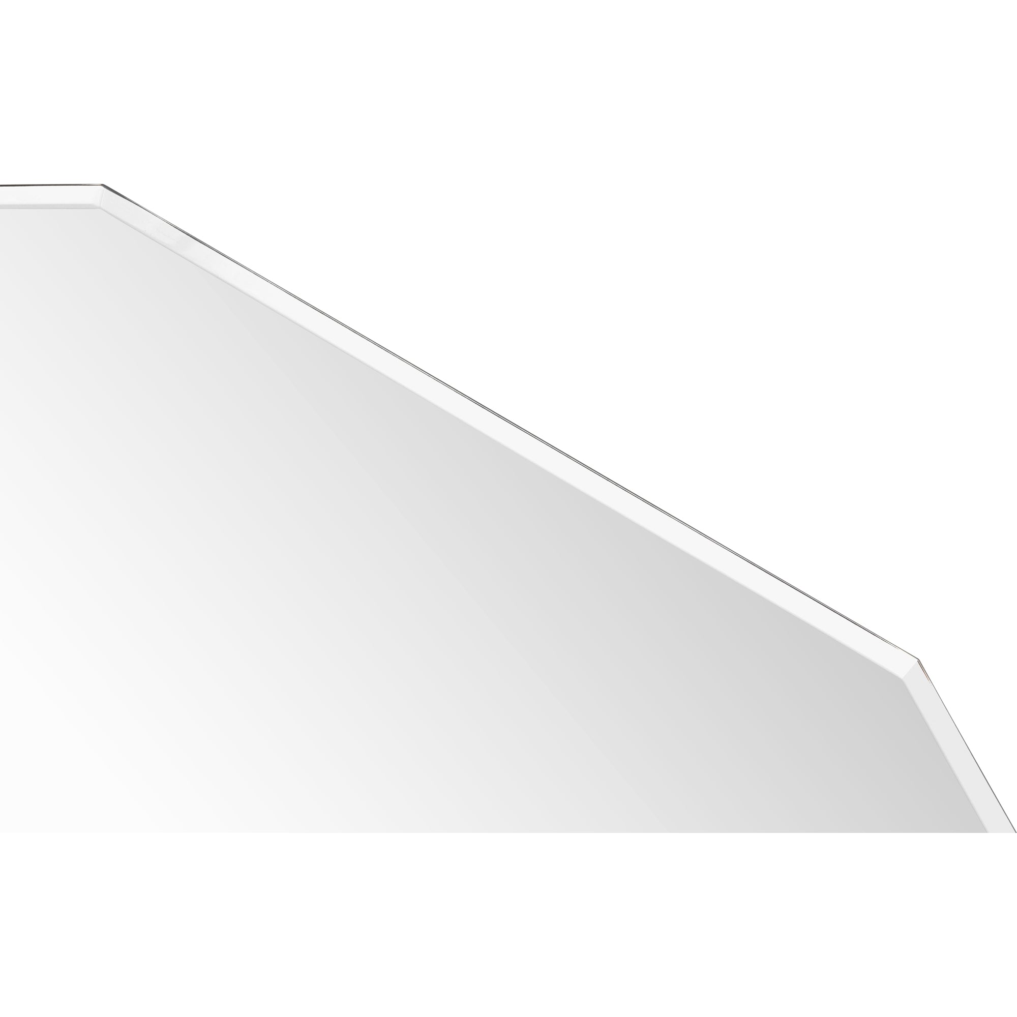 Ovada Wall Mirror, close-up view of the octagonal edge and reflective surface.