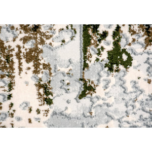 Detailed view of the Ariella Indoor Rug's surface, showing the intricate gray and green pattern.