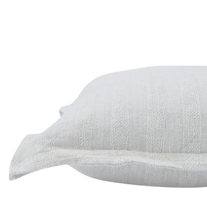 Another side view of Colmar Indoor Pillow highlighting the textured fabric and piping.