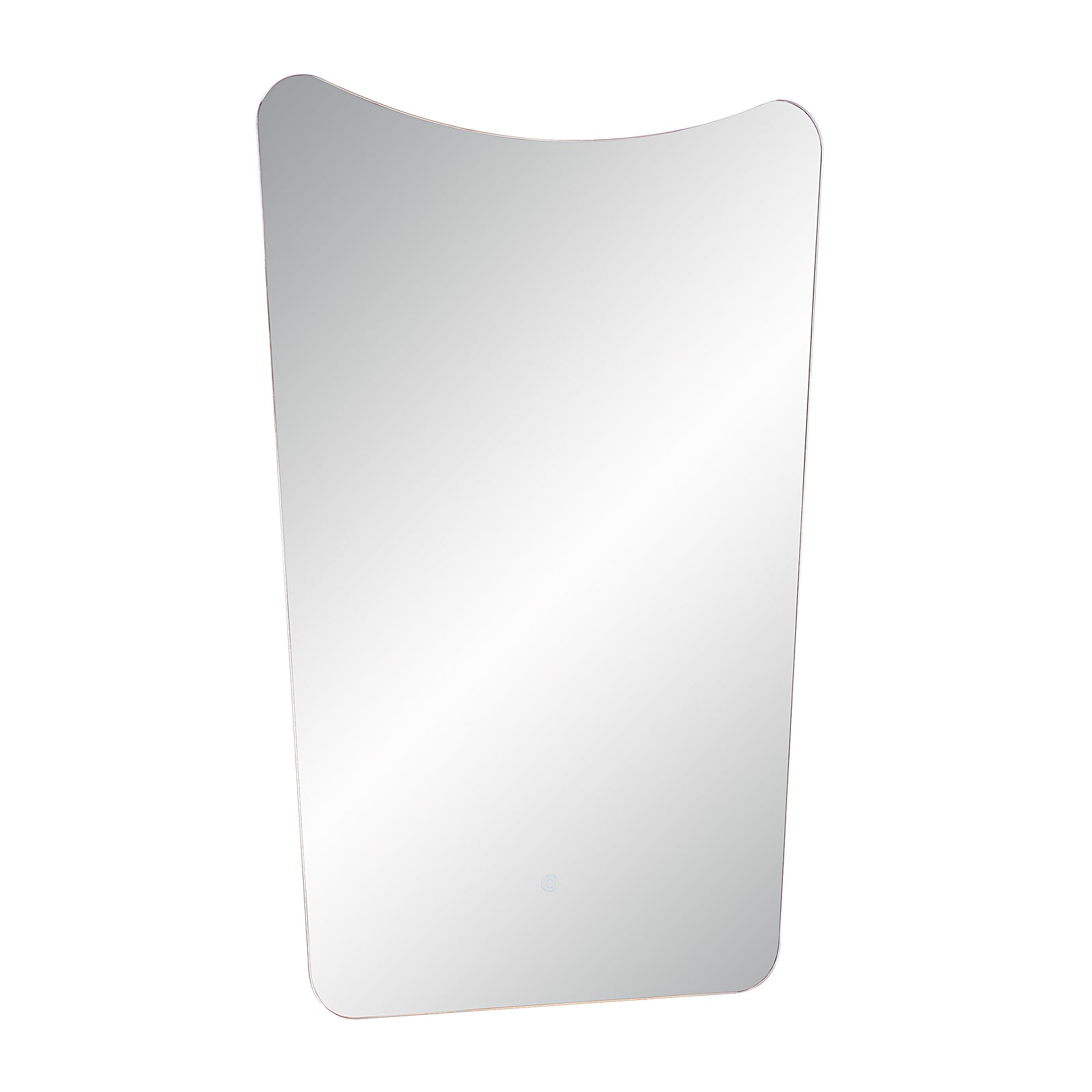 Rimini Led Mirror with a curved top, featuring a sleek reflective surface.