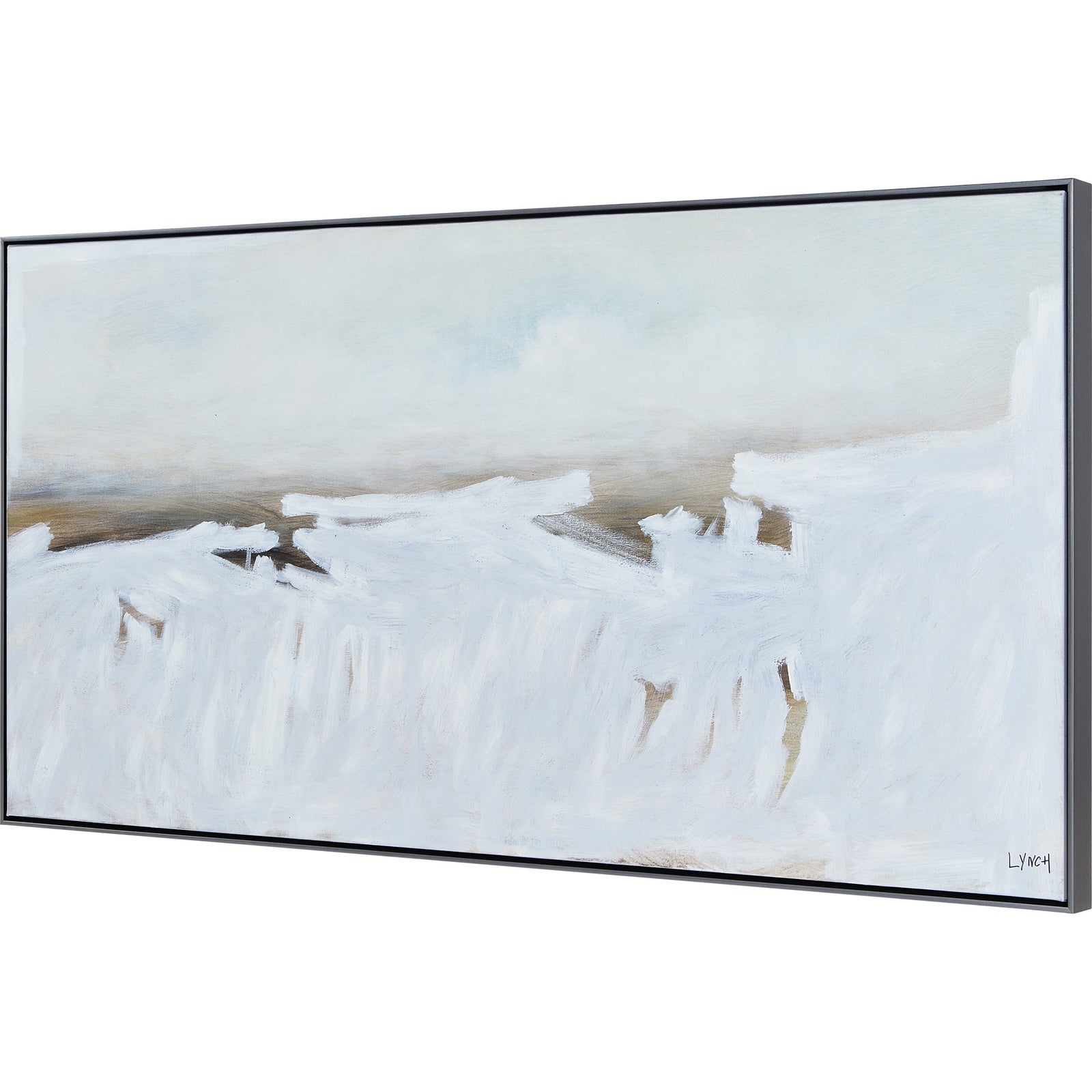 Blanche canvas art featuring abstract white and beige tones with a textured finish