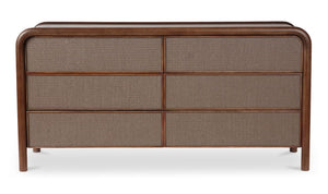 Rye 6 Drawer Dresser Warm Brown