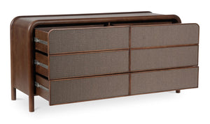 Rye 6 Drawer Dresser Warm Brown