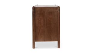 lifestyle view of Rye 6 Drawer Dresser Warm Brown luxury Kitchen & Dining Room Table