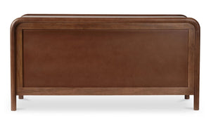 lifestyle view of Rye 6 Drawer Dresser Warm Brown luxury Kitchen & Dining Room Table