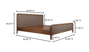 Rye Queen Bed Warm Brown