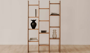 angle view of Orson Bookcase Brown luxury Bookcases & Standing Shelv