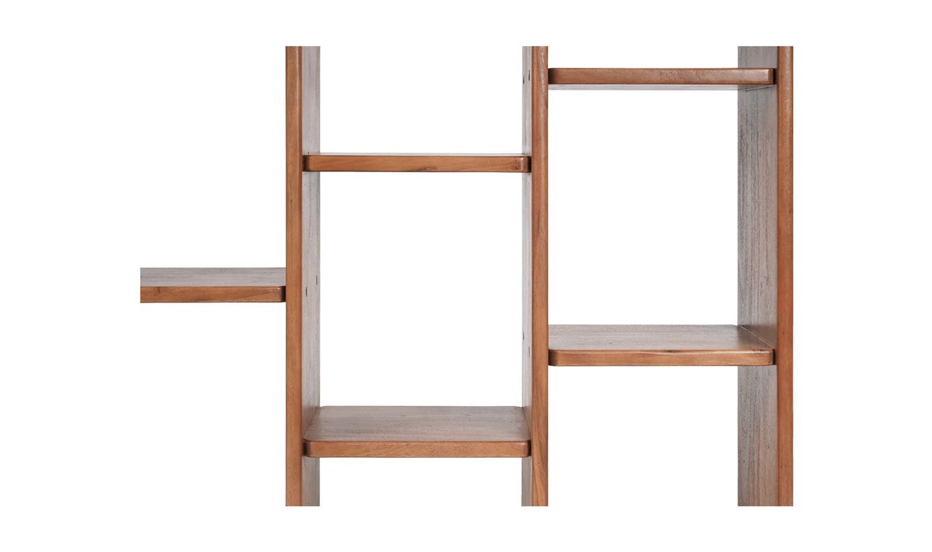 detail view of Orson Bookcase Brown luxury Bookcases & Standing Shelv