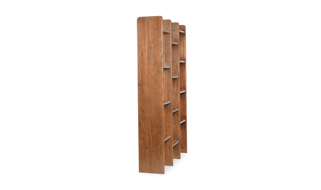 lifestyle view of Orson Bookcase Brown luxury Bookcases & Standing Shelv