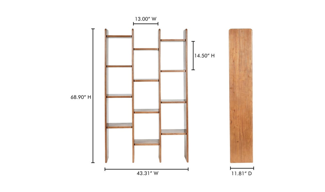 lifestyle view of Orson Bookcase Brown luxury Bookcases & Standing Shelv