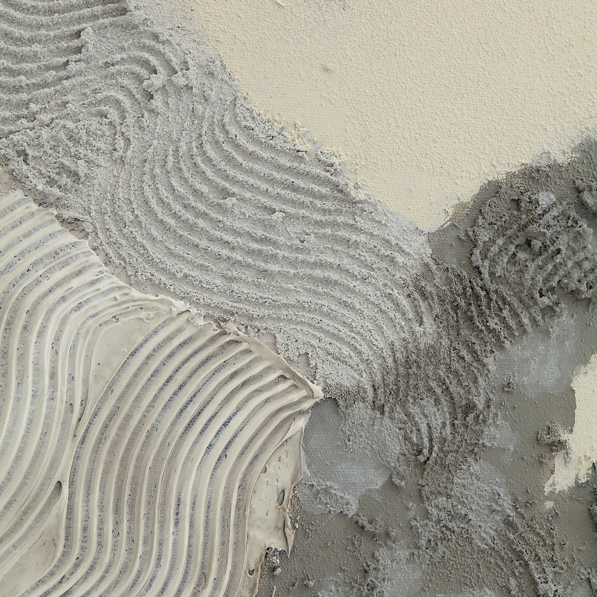Close-up of Maputo canvas art highlighting textured gray and white patterns.