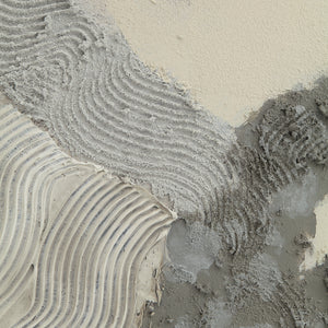 Close-up of Maputo canvas art highlighting textured gray and white patterns.