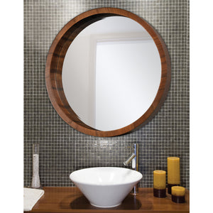 Brybjar Wall Mirror displayed above a modern sink in a stylish bathroom.