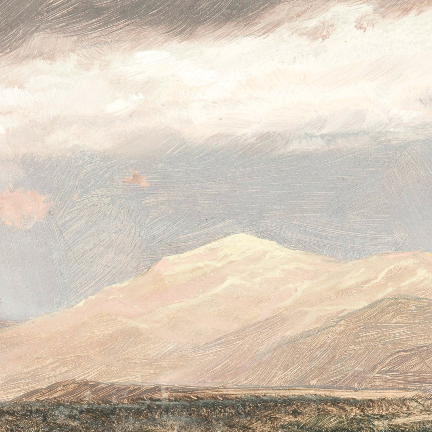 detail view of Hudson River School – Catskills at Sunset C. 1870 luxury Artwork
