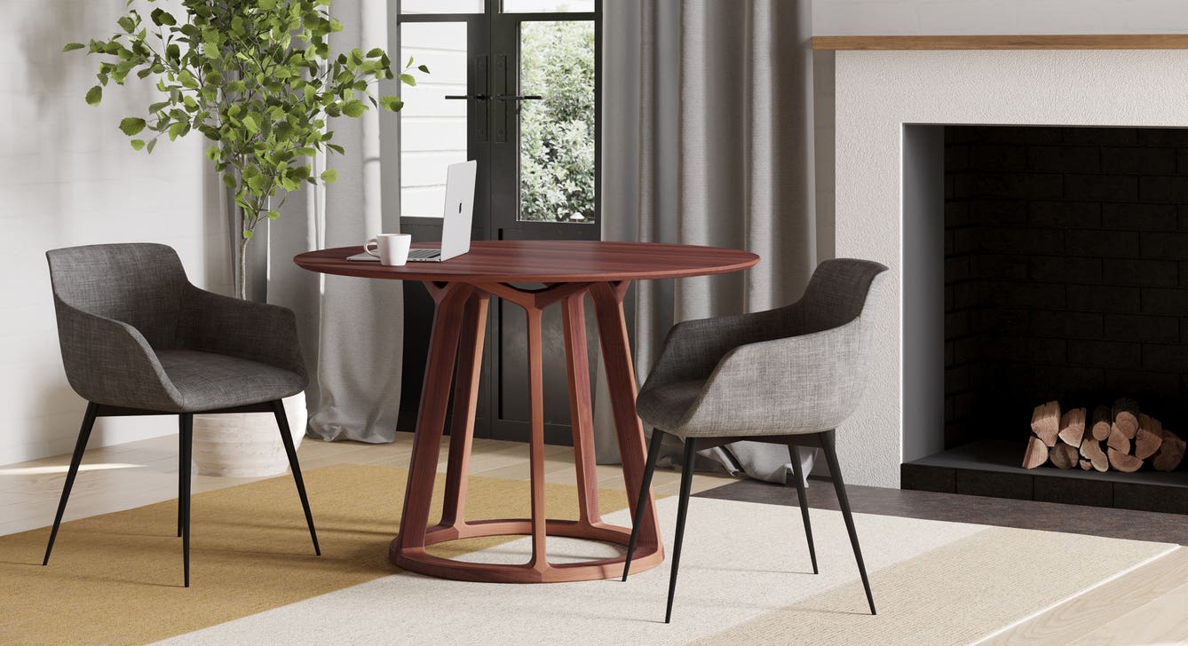 angle view of Aldo Dining Table Brown luxury Kitchen & Dining Room Table