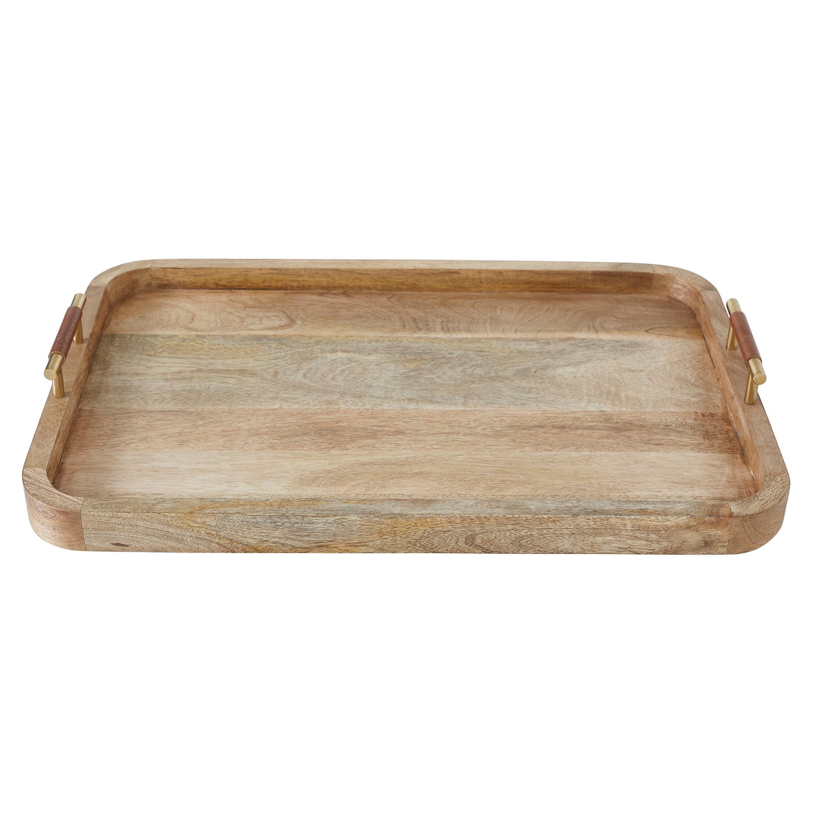 Mango Tray by Renwil, wooden tray with natural finish and raised edges.