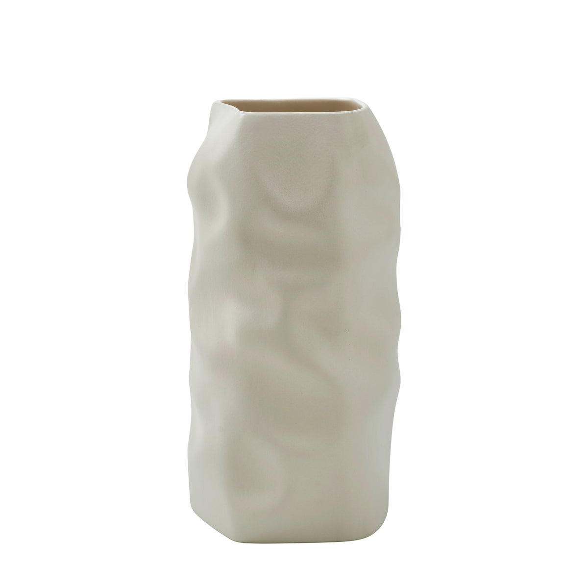 Hermione Vase by Renwil in textured off-white ceramic, featuring a wavy design.