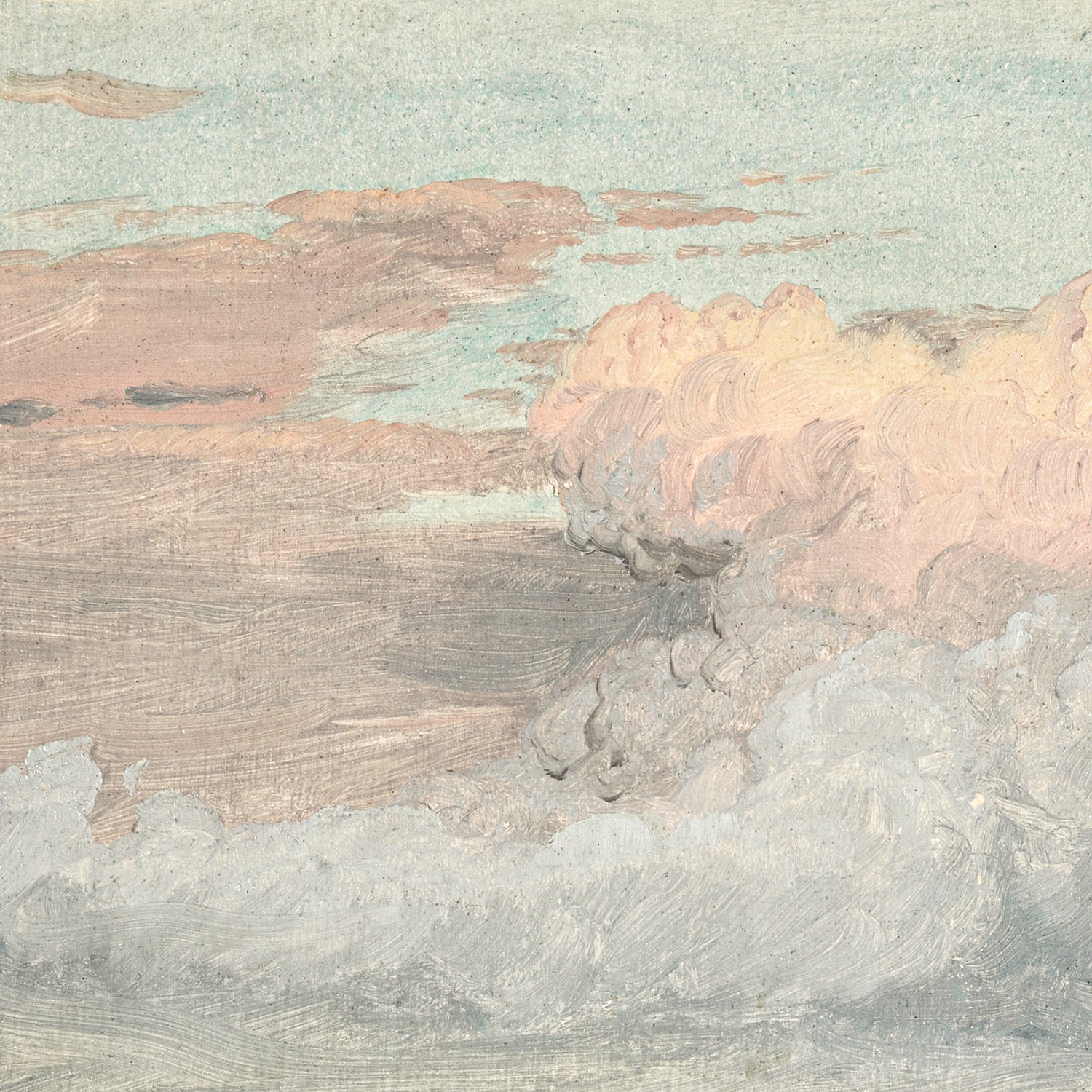 detail view of Hudson River School – Clouds, Hudson Valley C. 1870 luxury Artwork