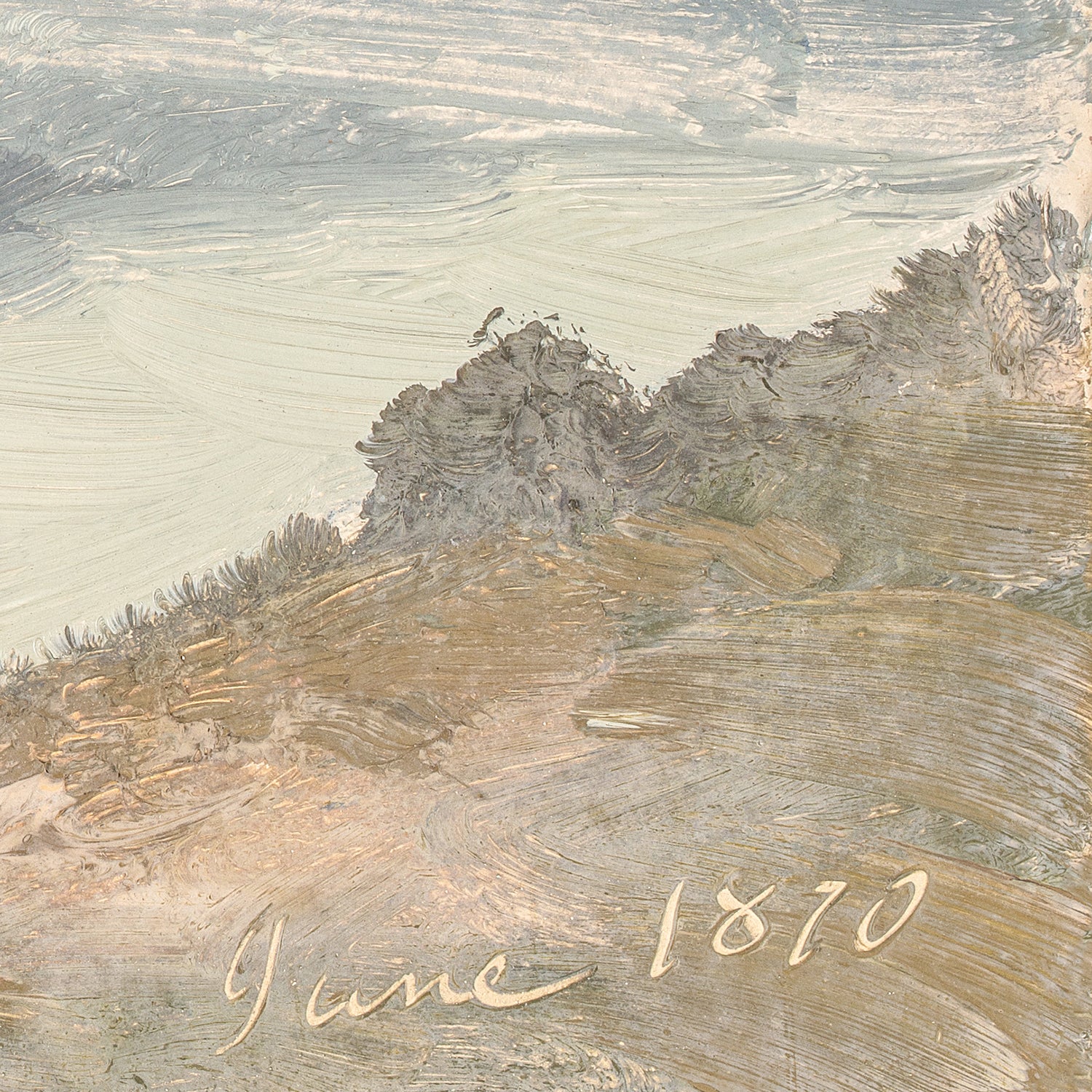 lifestyle view of Hudson River School – Clouds Over Church’s Farm C. 1870 luxury Artwork