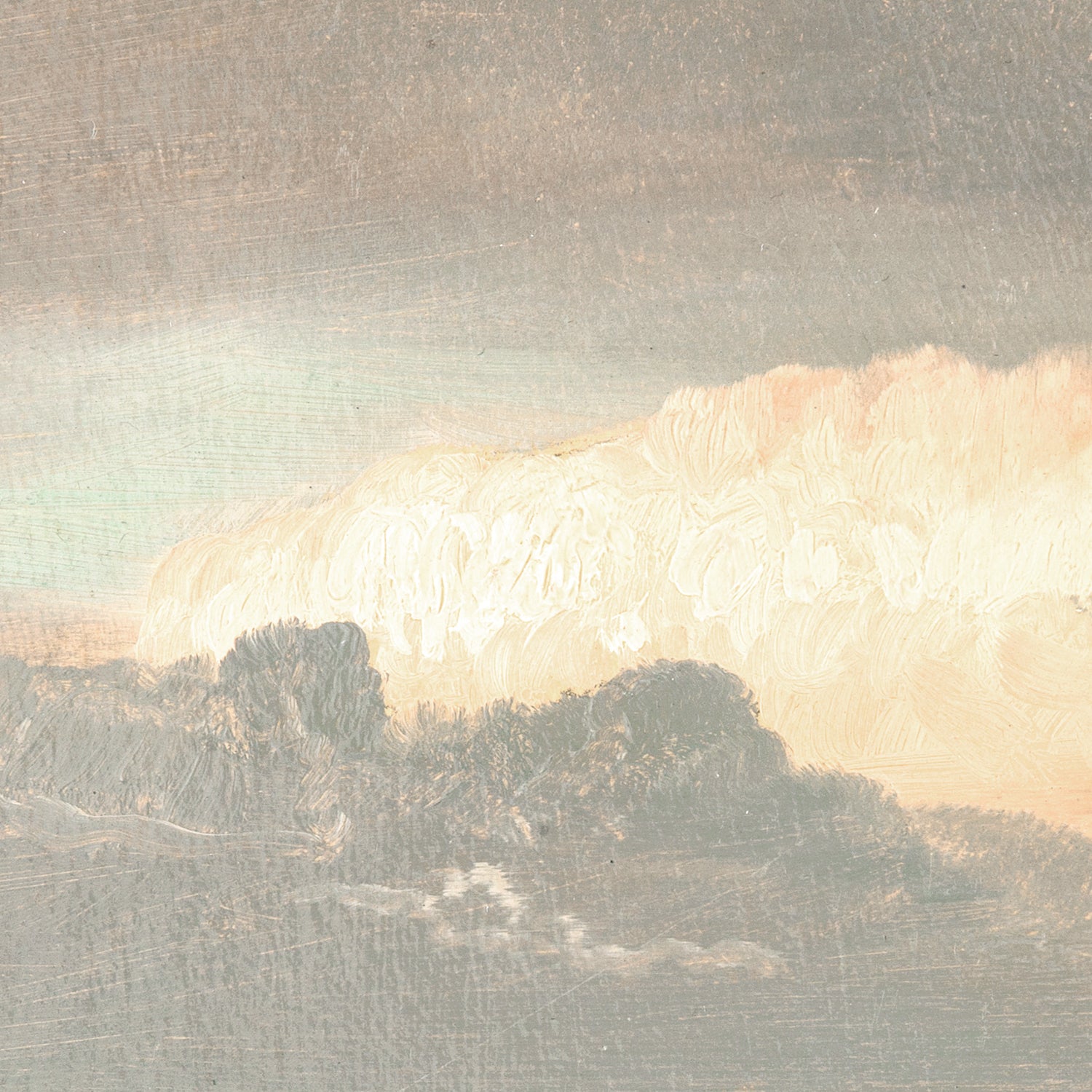 detail view of Hudson River School – Clouds Over the Hills C.1865 luxury Artwork