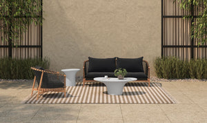 angle view of Kuna Outdoor Lounge Chair Black luxury Chair