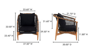 lifestyle view of Kuna Outdoor Lounge Chair Black luxury Chair