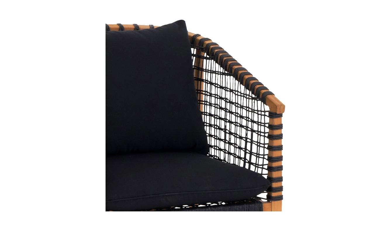 lifestyle view of Kuna Outdoor Lounge Chair Black luxury Chair