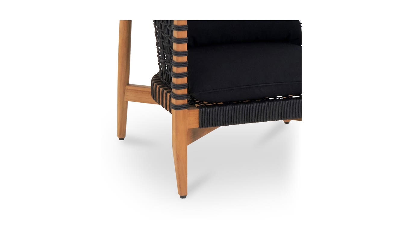 lifestyle view of Kuna Outdoor Lounge Chair Black luxury Chair
