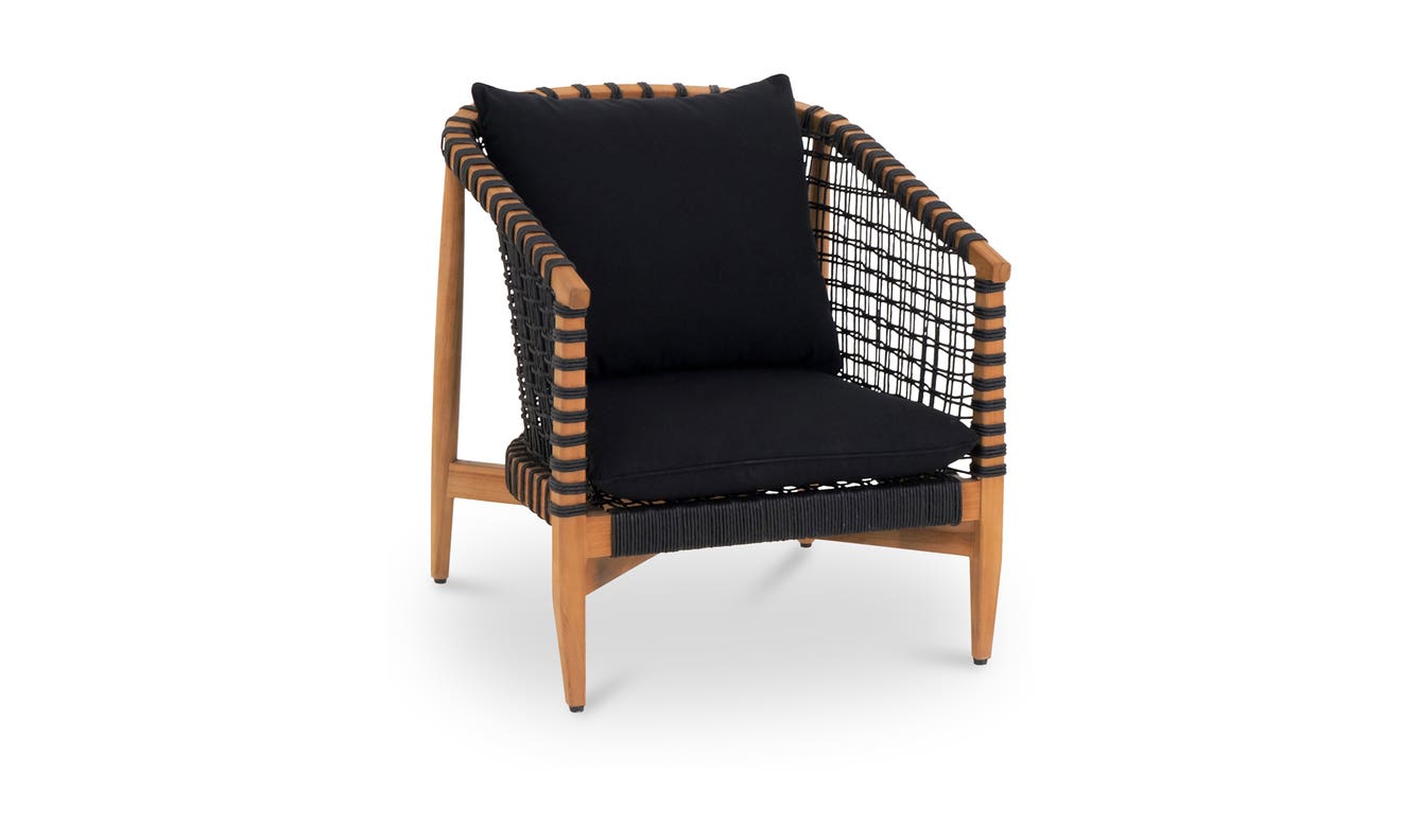 detail view of Kuna Outdoor Lounge Chair Black luxury Chair