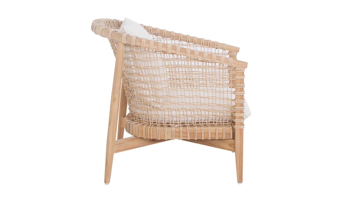 lifestyle view of Kuna Outdoor Lounge Chair Natural luxury Chair