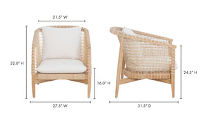 lifestyle view of Kuna Outdoor Lounge Chair Natural luxury Chair