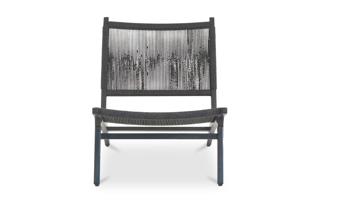 front view of Palma Outdoor Lounge Chair Black luxury Chair