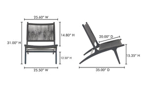 lifestyle view of Palma Outdoor Lounge Chair Black luxury Chair