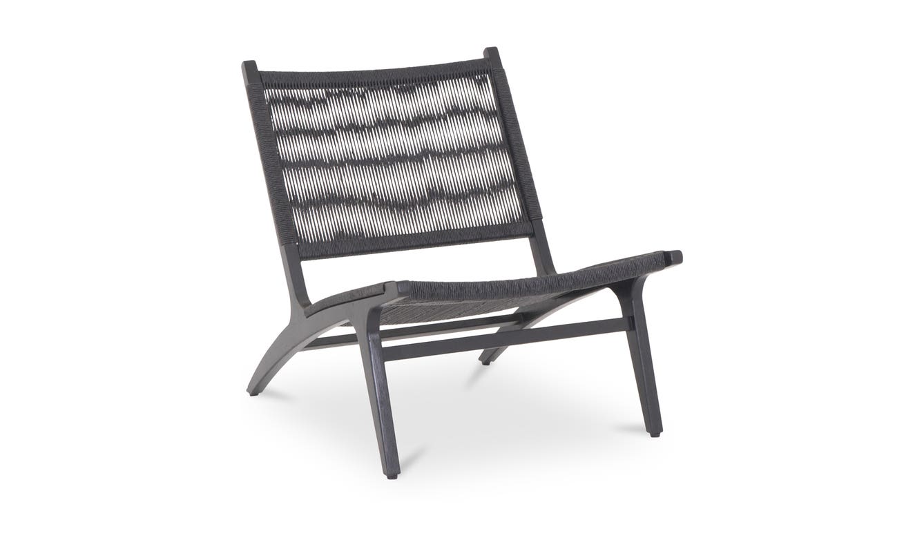 detail view of Palma Outdoor Lounge Chair Black luxury Chair