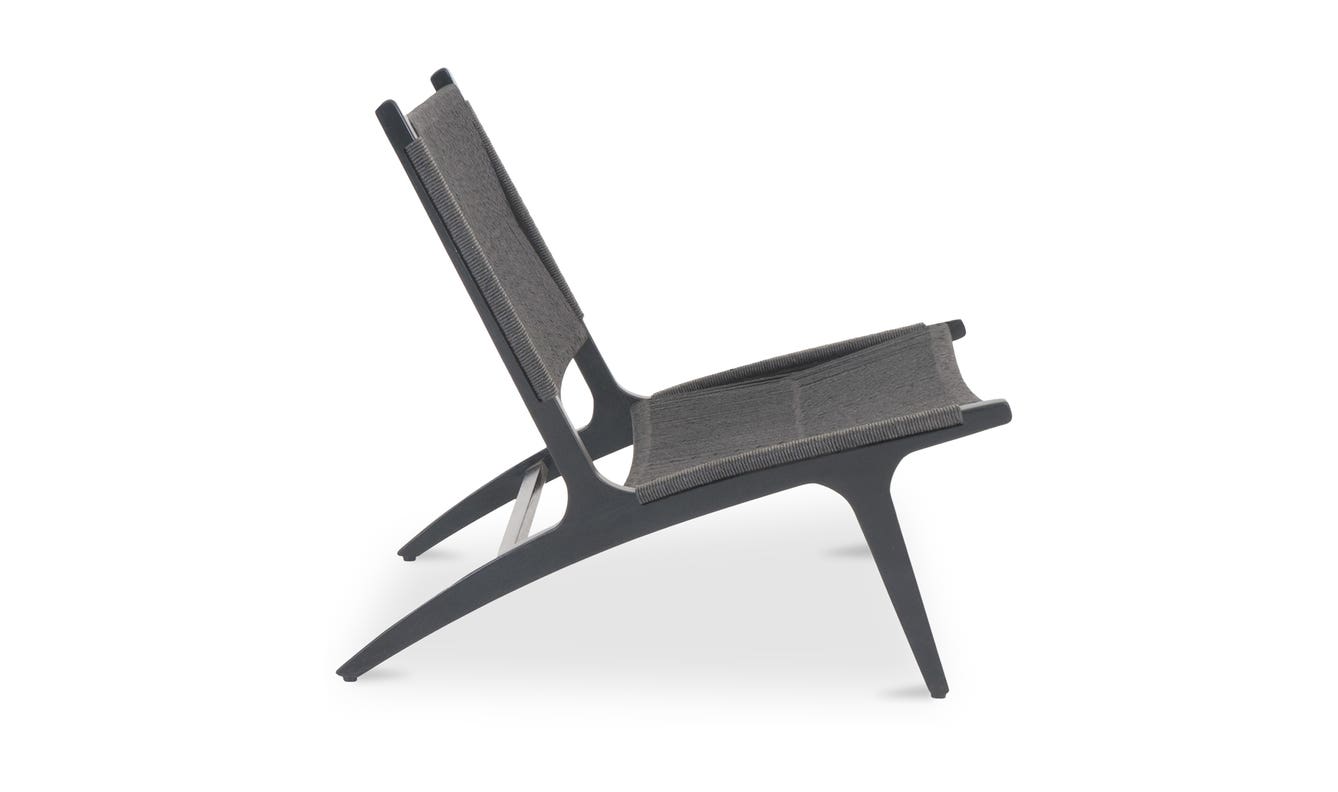 lifestyle view of Palma Outdoor Lounge Chair Black luxury Chair