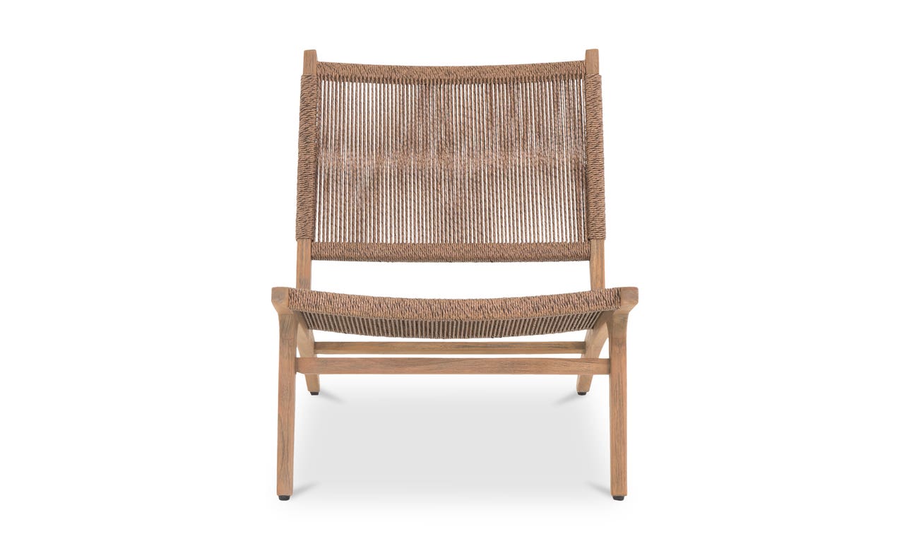 front view of Palma Outdoor Lounge Chair Warm Brown luxury Chair