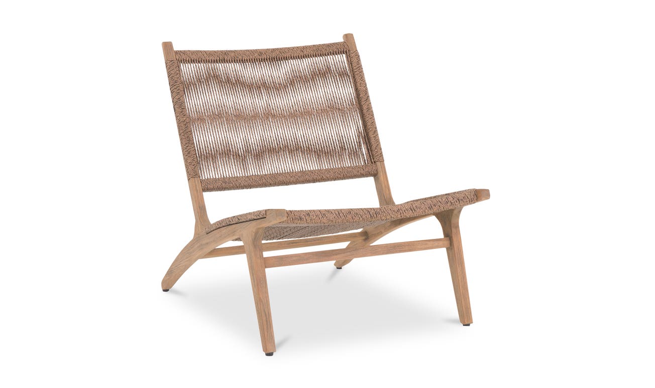 detail view of Palma Outdoor Lounge Chair Warm Brown luxury Chair