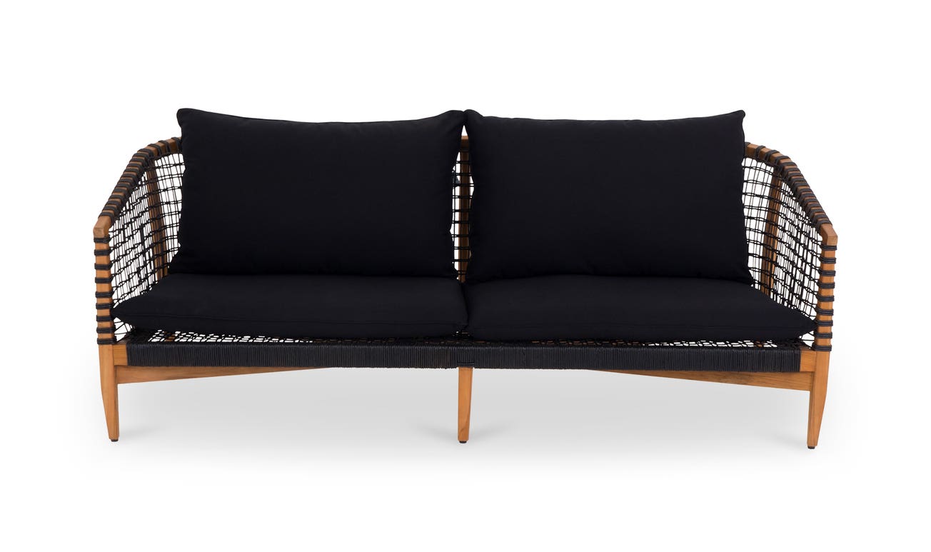 front view of Kuna Outdoor Sofa Black luxury Chair