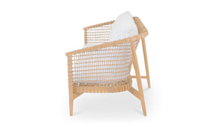 side view of Kuna Outdoor Sofa White luxury Chair