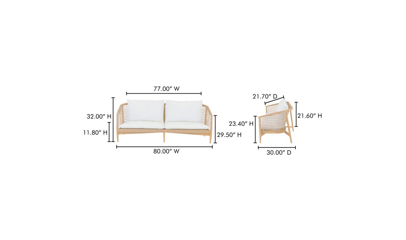 lifestyle view of Kuna Outdoor Sofa White luxury Chair