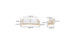lifestyle view of Kuna Outdoor Sofa White luxury Chair
