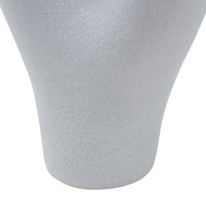 Bottom view of Jocasta Large Vase, emphasizing the textured light gray finish.
