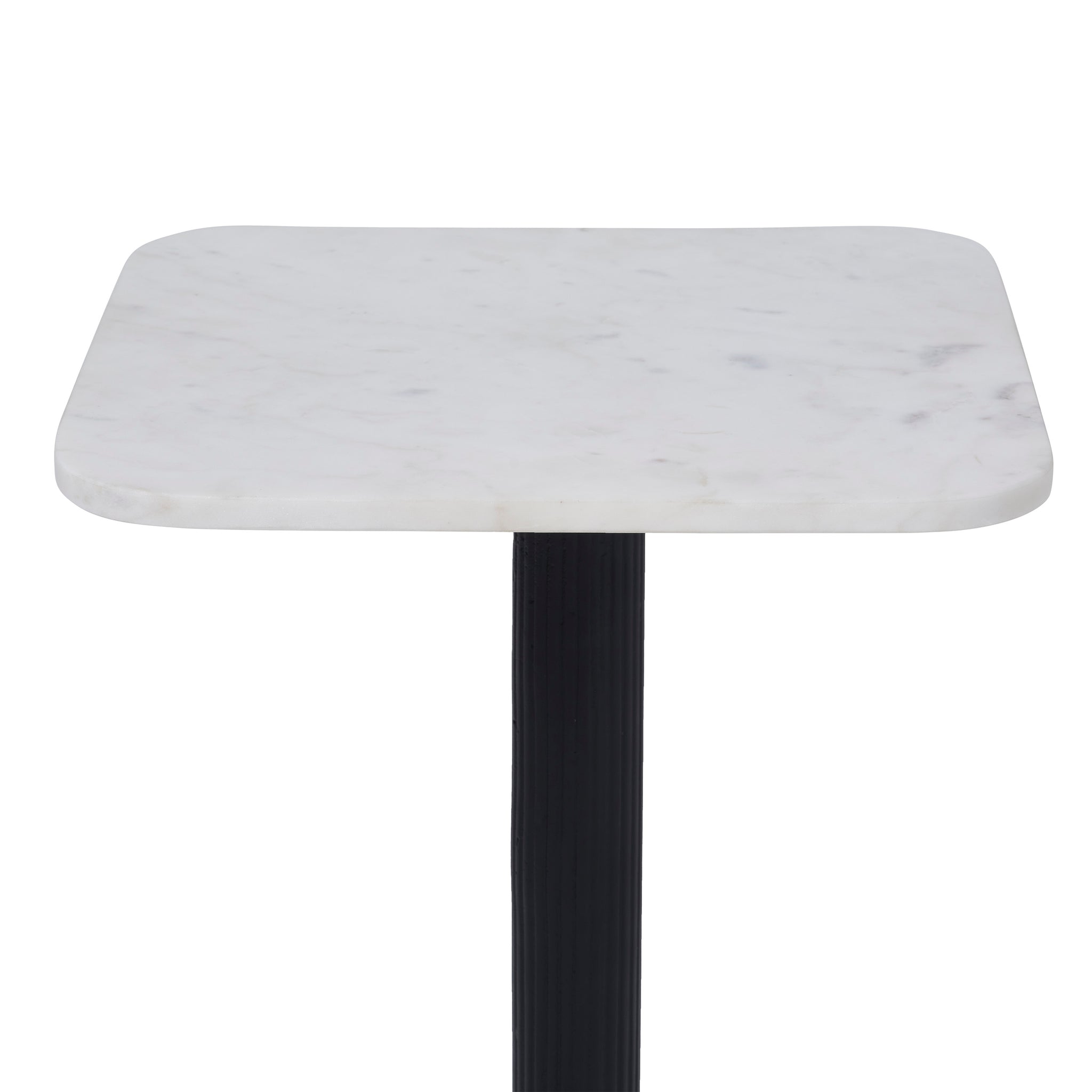 Laila Side Table featuring a close-up view of the white marble top.