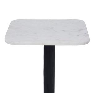 Laila Side Table featuring a close-up view of the white marble top.