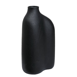 Challenger Vase by Renwil, black textured vase with a distinctive wavy design.
