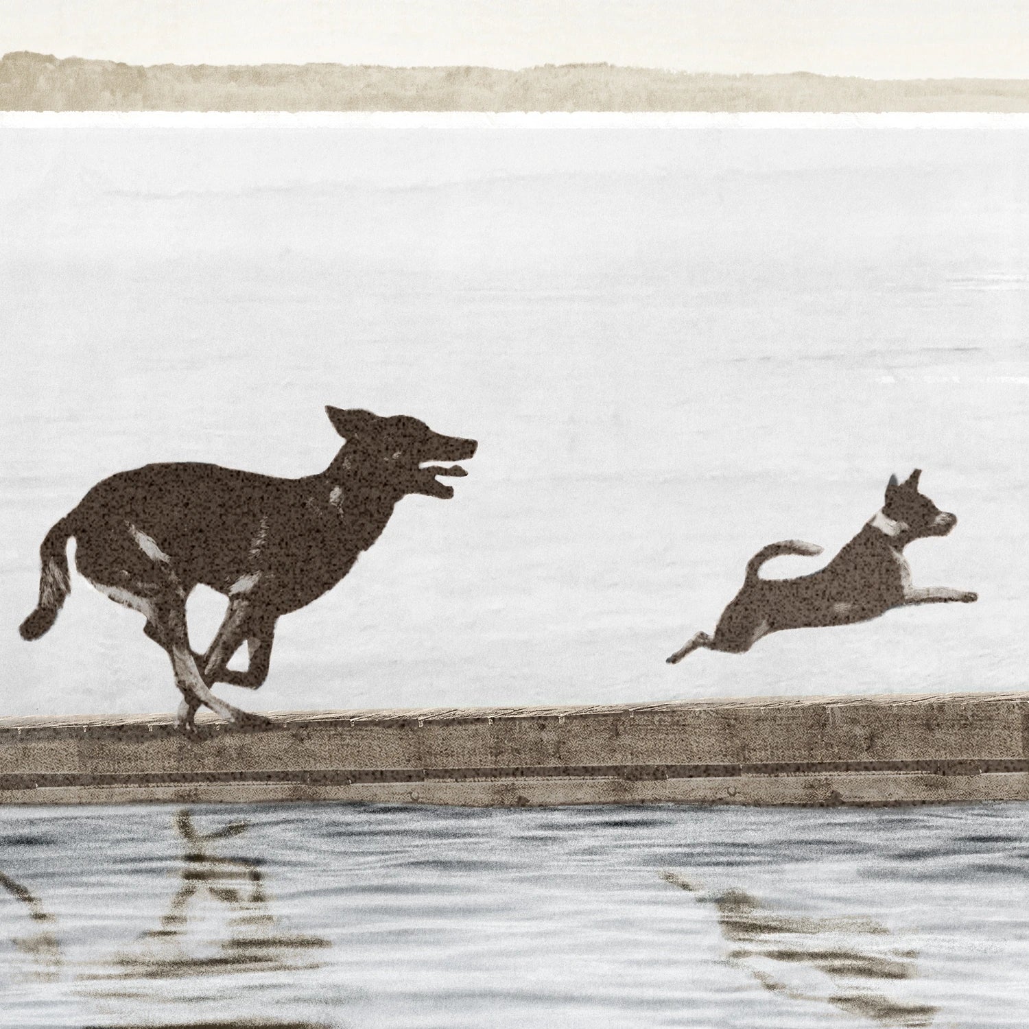 side view of Dogs Day at the Cottage luxury Artwork