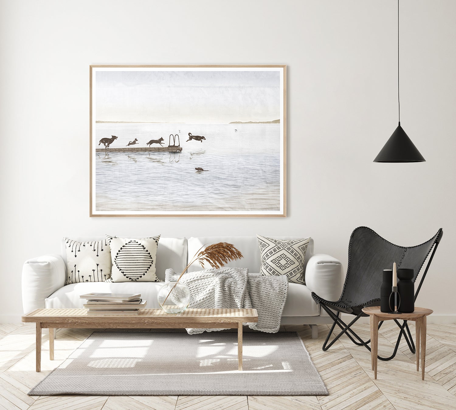 front view of Dogs Day at the Cottage luxury Artwork