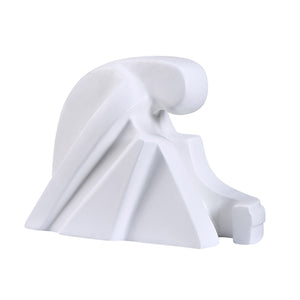 Imagine Statue by Renwil, white sculpture showcasing flowing lines and geometric shapes.