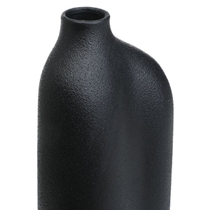 Challenger Vase by Renwil, close-up of the black textured surface and unique shape.
